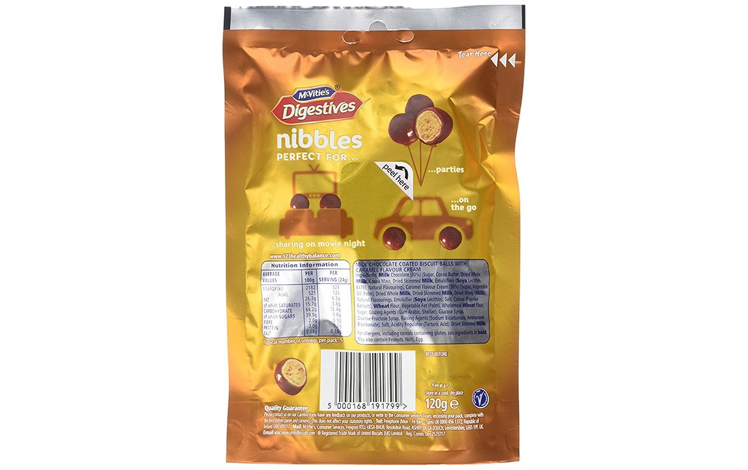 Mc-Vities Digestives Nibbles Caramel   Pack  120 grams